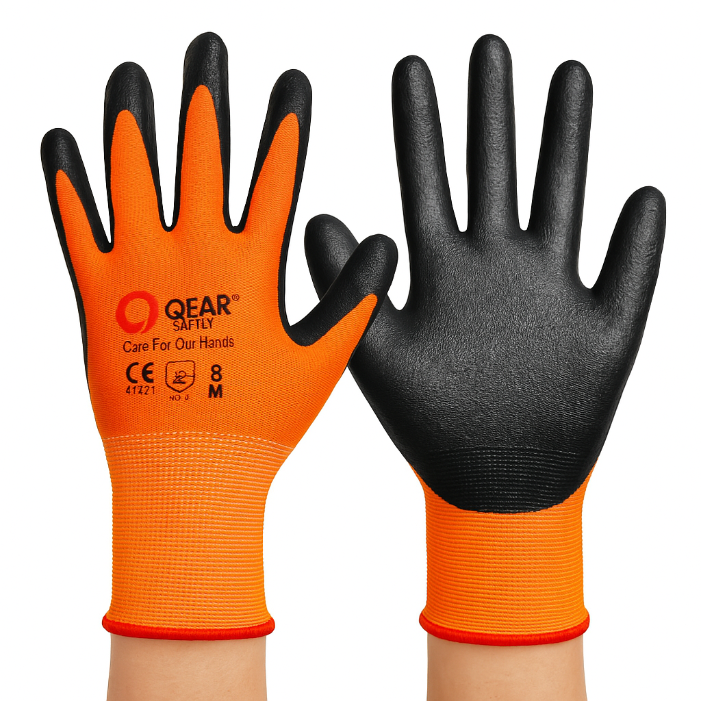 Gants de Manutention , paume résistante à l'huile et à la graisse, bonne dextérité, doublure de qualité.