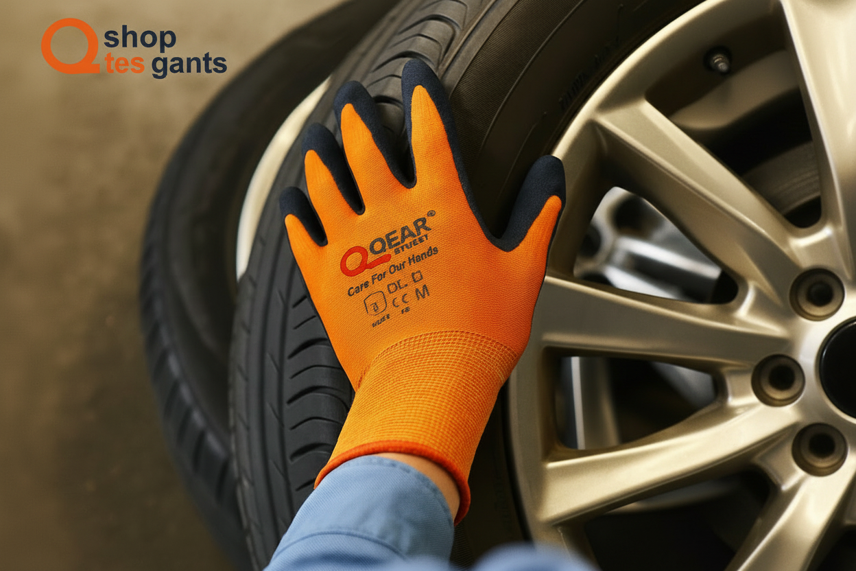 Gants de Manutention , paume résistante à l'huile et à la graisse, bonne dextérité, doublure de qualité.