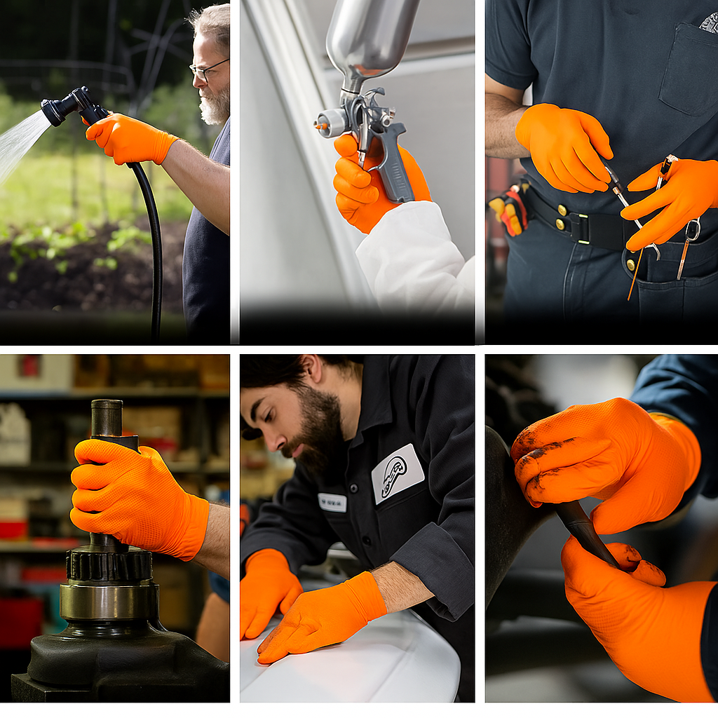 Gants de manutention en Nitrile – Gants Multi-usages pour Réparation Automobile et Tâches Ménagères.