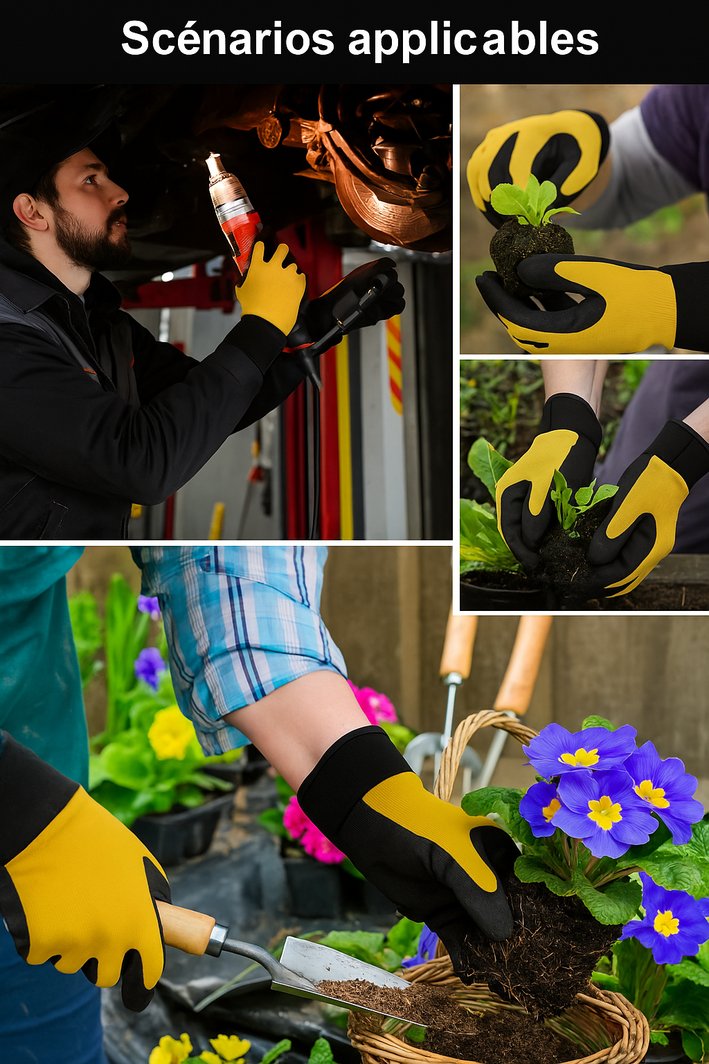 Gants de Jardinage et de Travail Tactiles MUGUO – Polyvalents et Antidérapants