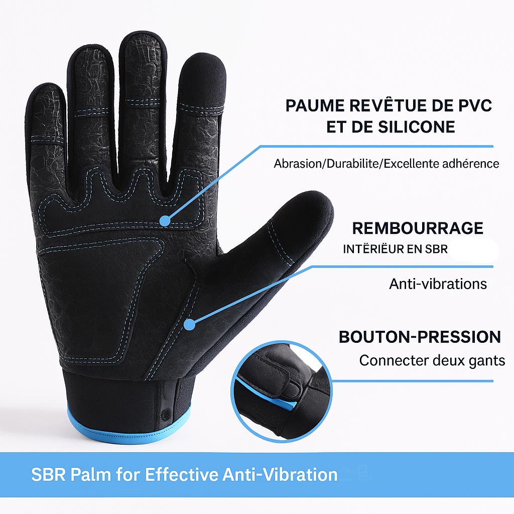 Gants de Manutention Anti-Vibration HANDLANDY – Protection, Performance et Technologie Tactile.