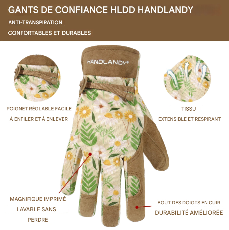 Gants de Jardinage et de Bricolage pour Femme – HANDLANDY. Protégez vos mains avec style et confort.
