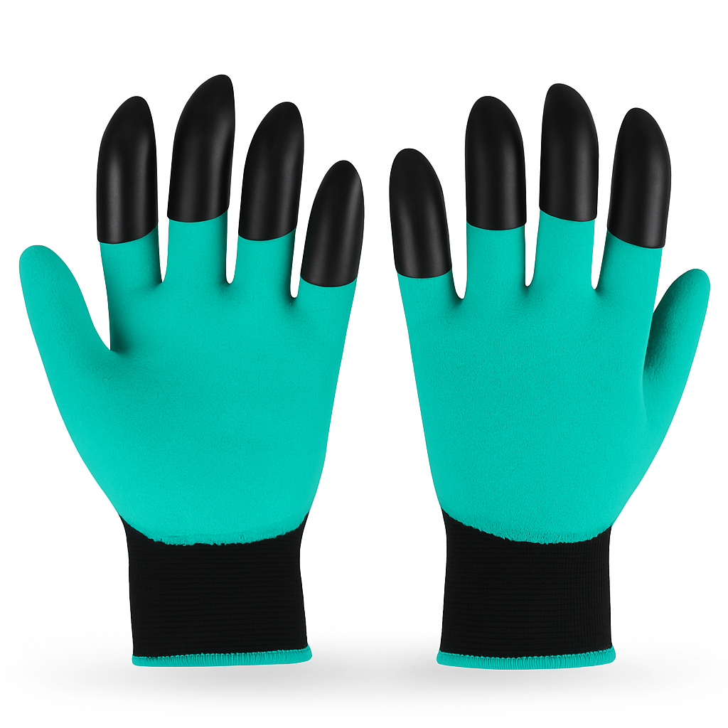 Gants de jardinage avec griffes - Creuser, planter, désherber et semer sans effort - Protégez vos doigts et vos ongles.