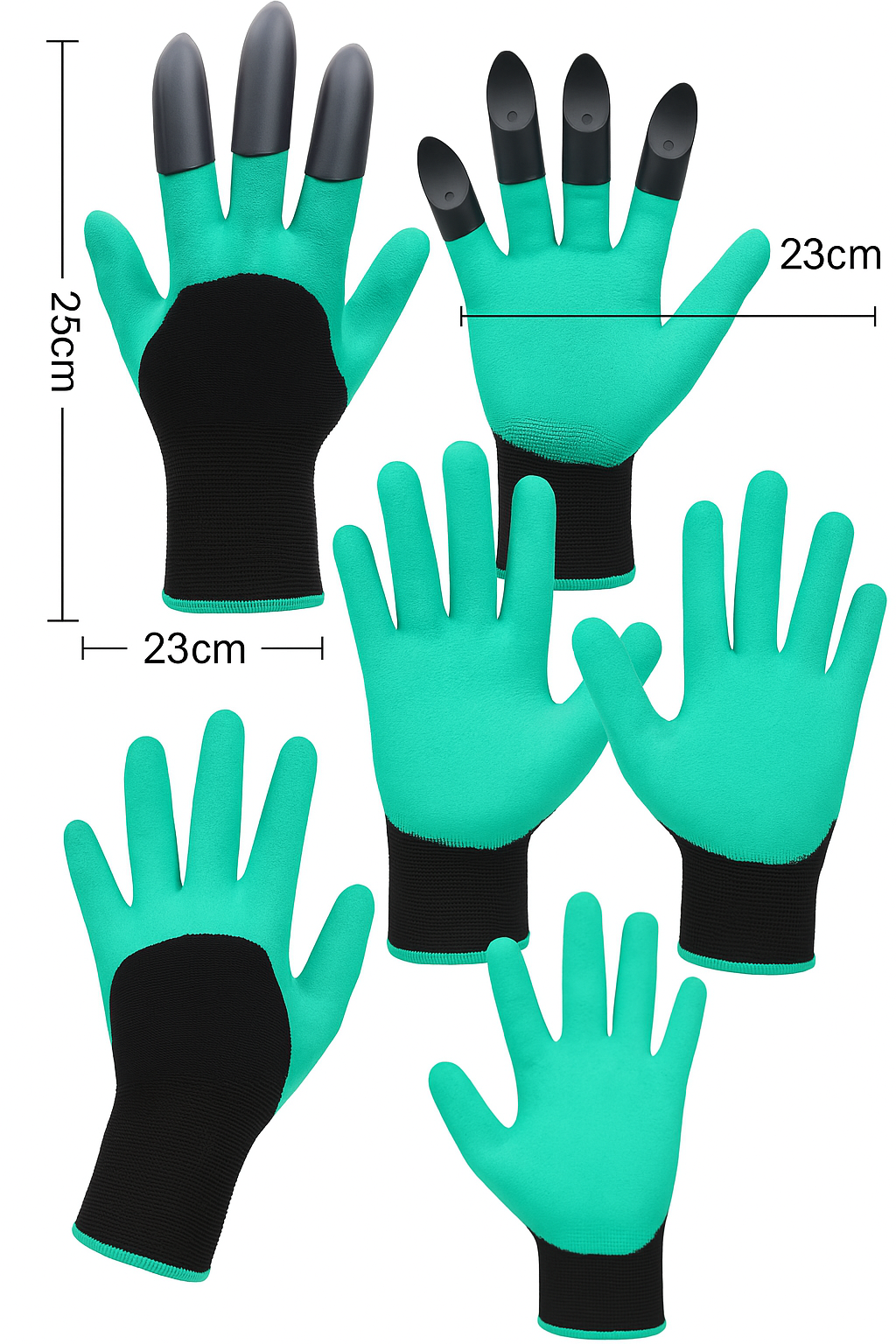 Gants de jardinage avec griffes - Creuser, planter, désherber et semer sans effort - Protégez vos doigts et vos ongles.
