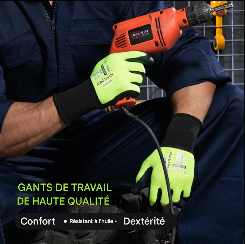 Lot de 12 Paires de Gants de Travail Wonder Grip WG – Performance, Sécurité et Confort Professionnel