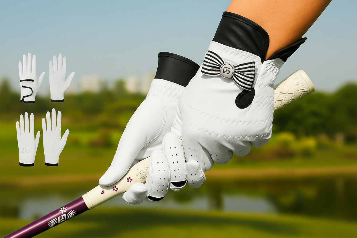 Gants de Golf Femme en Cuir Véritable – Élégance, Confort et Performance.