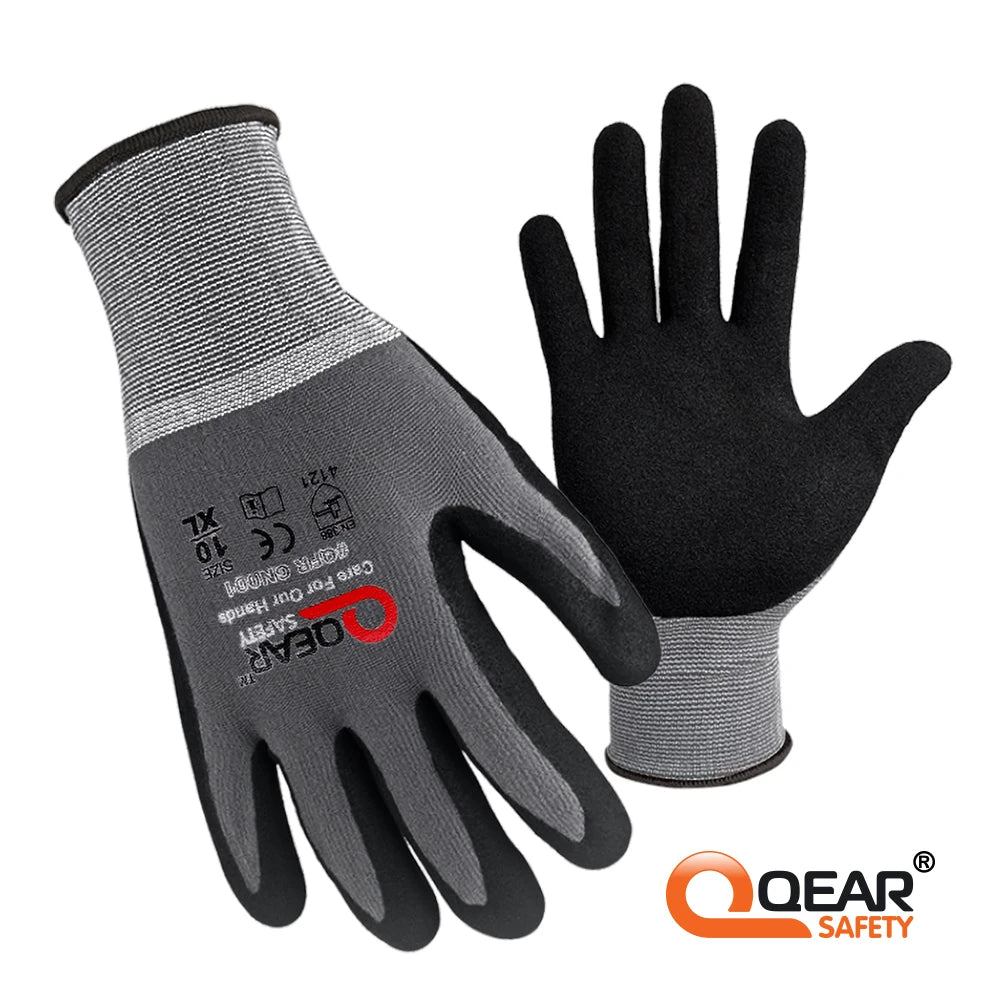 Gants de Travail Antidérapants QEAR SAFETY – Haute Performance et Protection Professionnelle