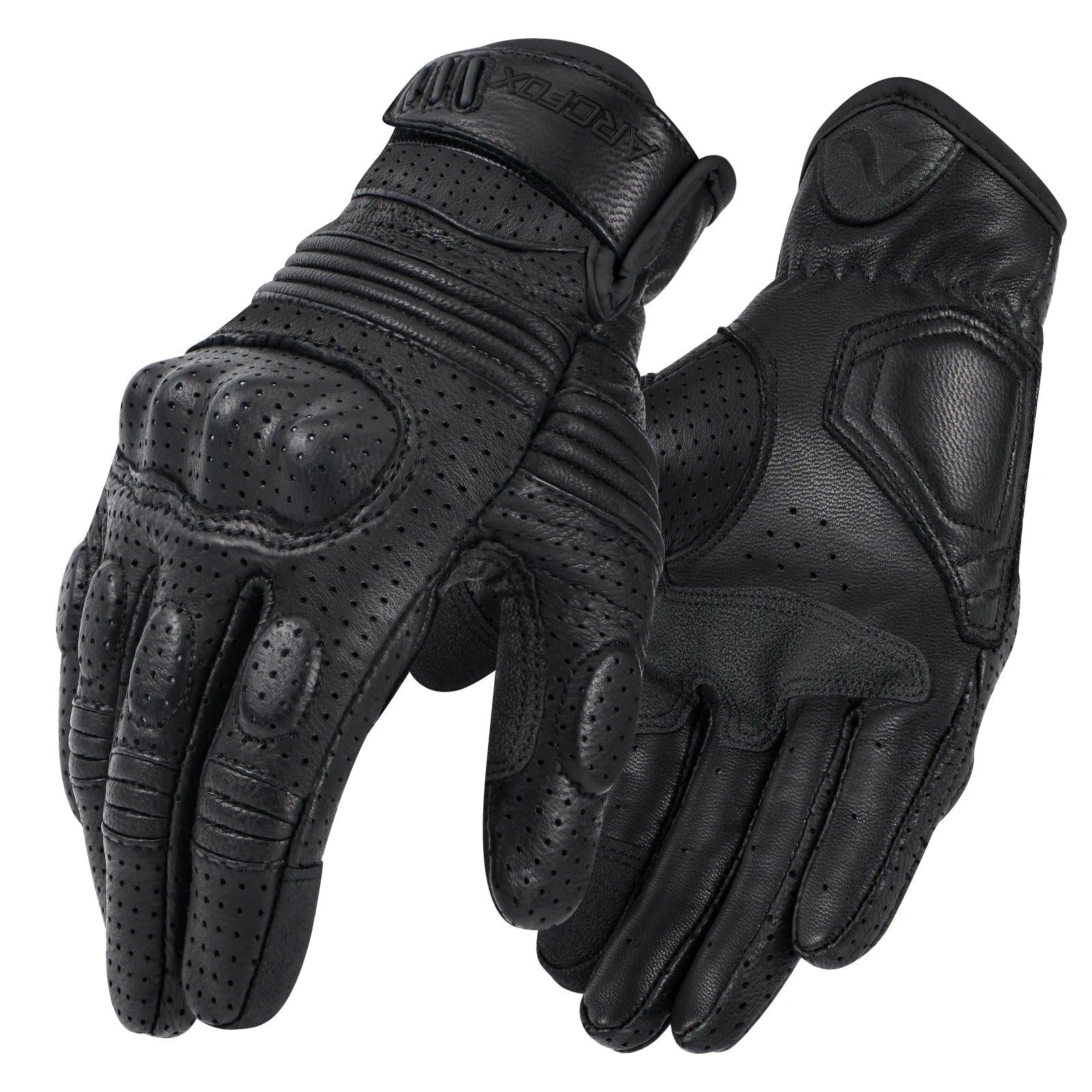 Gants Moto Vintage en Cuir ARCFOX- Alliez Style Rétro et Performance