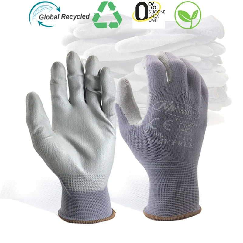 Gants de Sécurité NMSafety en Nylon PU – Confort et Protection pour Travaux Industriels.