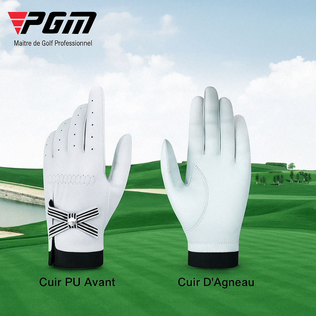 Gants de Golf Femme en Cuir Véritable – Élégance, Confort et Performance.
