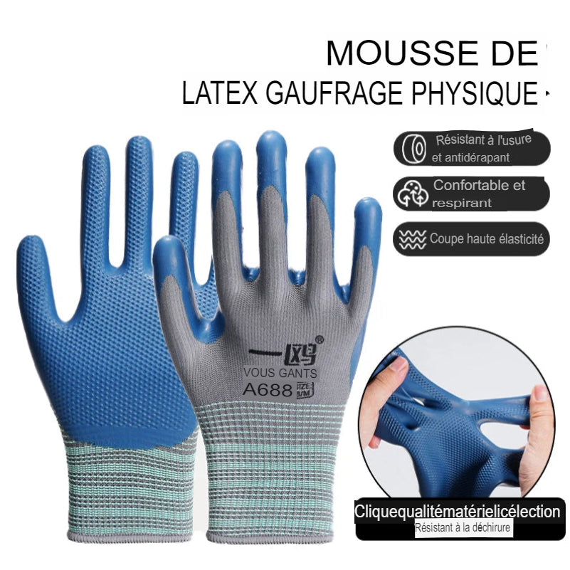 Gants de Manutention en Latex Gaufré – Confort, Sécurité et Performance.