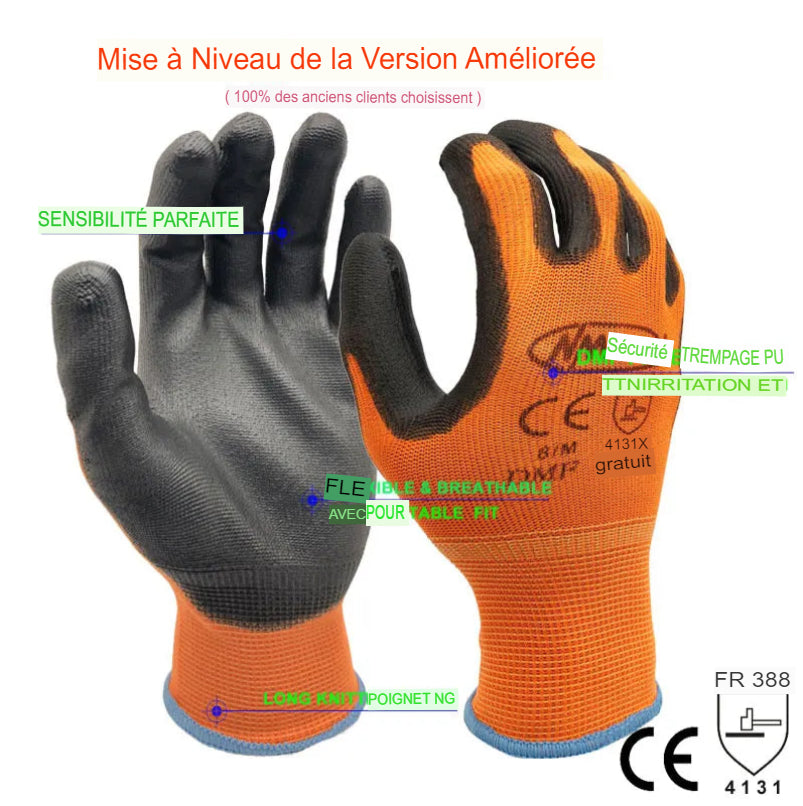 Gants de Manutention Professionnels avec Revêtement en PU – Résistance et Confort Inégalés.