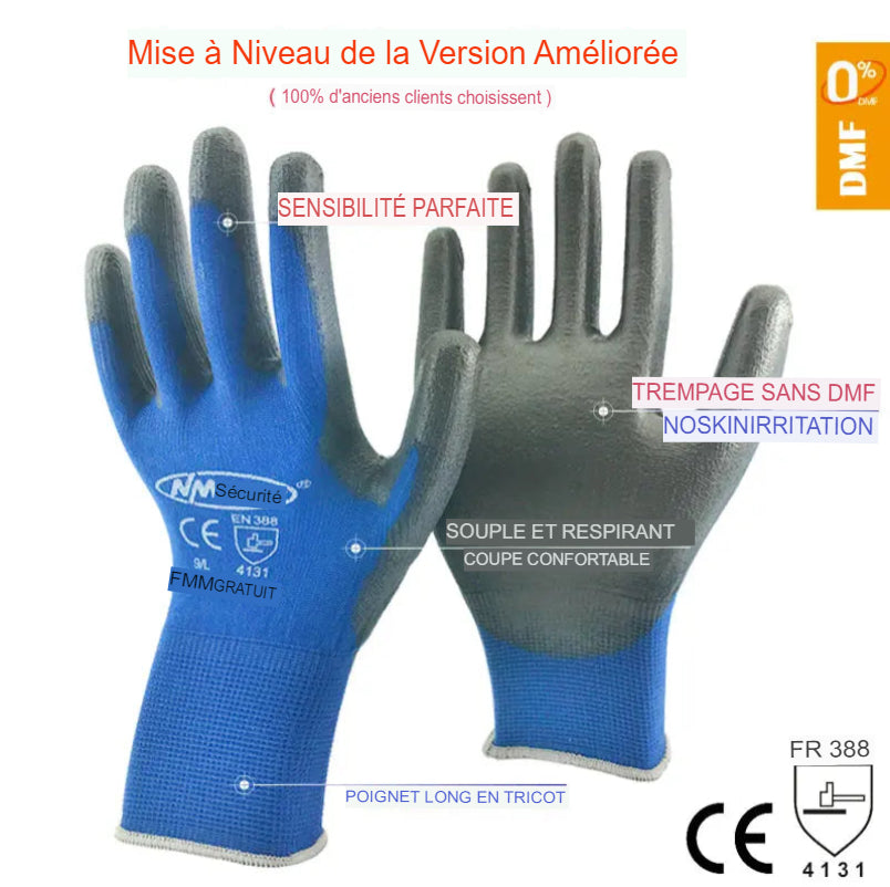Gants de Manutention Professionnels avec Revêtement en PU – Résistance et Confort Inégalés.