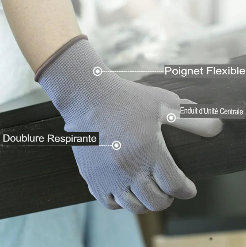 Gants de Manutention Professionnels avec Revêtement en PU – Résistance et Confort Inégalés.