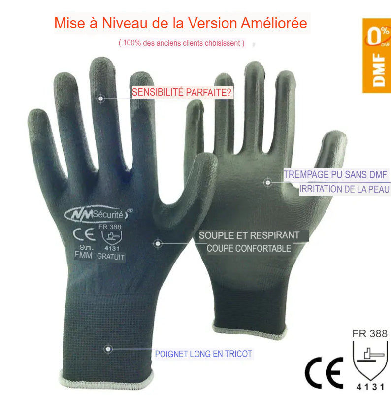 Gants de Manutention Professionnels avec Revêtement en PU – Résistance et Confort Inégalés.
