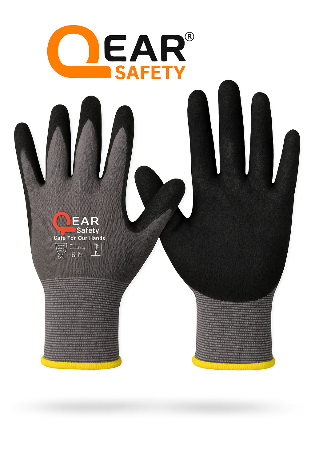 Gants de Travail Antidérapants QEAR SAFETY – Haute Performance et Protection Professionnelle