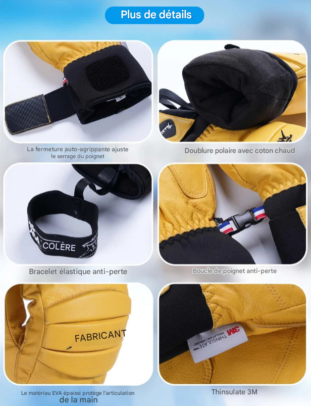 Gants de Ski MAXDEER â Performance, Chaleur et RĂ©sistance ExtrĂȘme