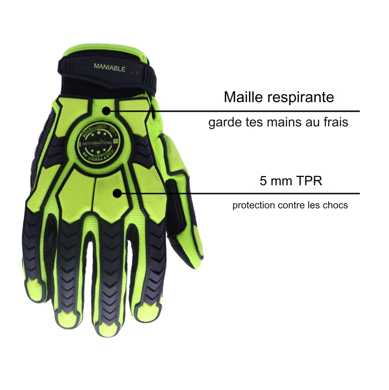 Gants de Travail Antichoc HANDLANDY - Anti-Vibration et Haute Résistance