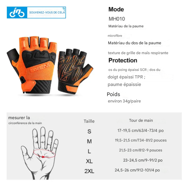 Gants de fitness et de cyclisme INBIKE – Le choix parfait pour vos entraînements et sorties sportives.