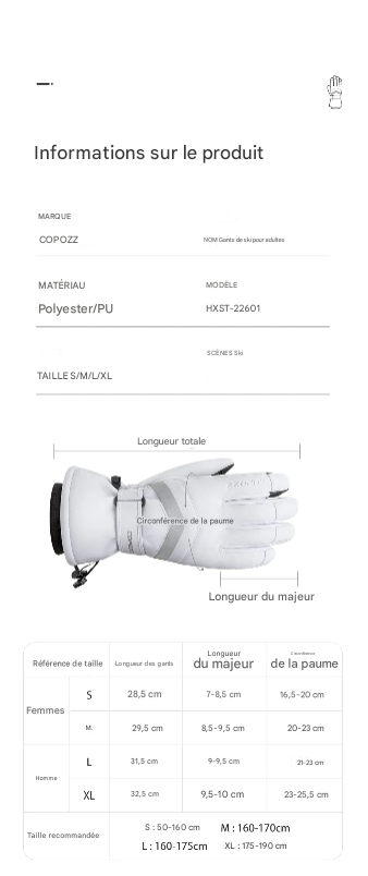 Gants d'hiver de ski COPOZZ – Confort, Chaleur et Performance.