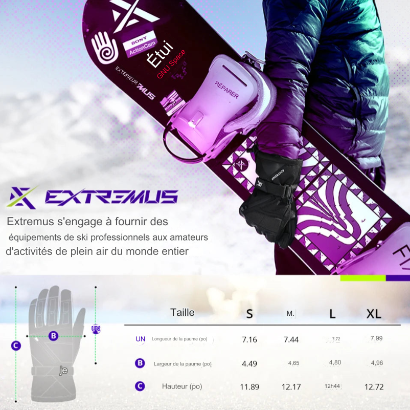 Gants de Ski EXTREMUS â Performance, Chaleur et Style