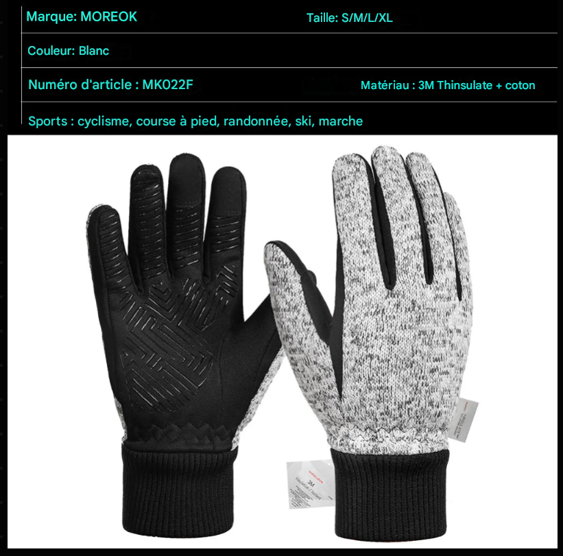 Gants d'hiver Thermiques MOREOK – Polyvalents, Chauds et Tactiles