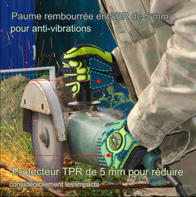 Gants de Travail Antichoc HANDLANDY - Anti-Vibration et Haute Résistance