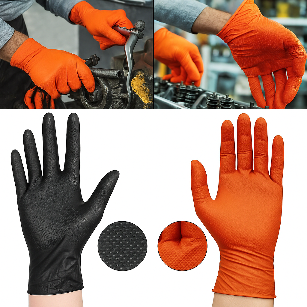 Gants de manutention  en Nitrile – Gants Multi-usages pour Réparation Automobile et Tâches Ménagères.