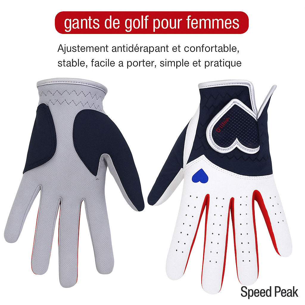 Gants de Golf Femme BraceTop – Élégance, Confort et Performance.