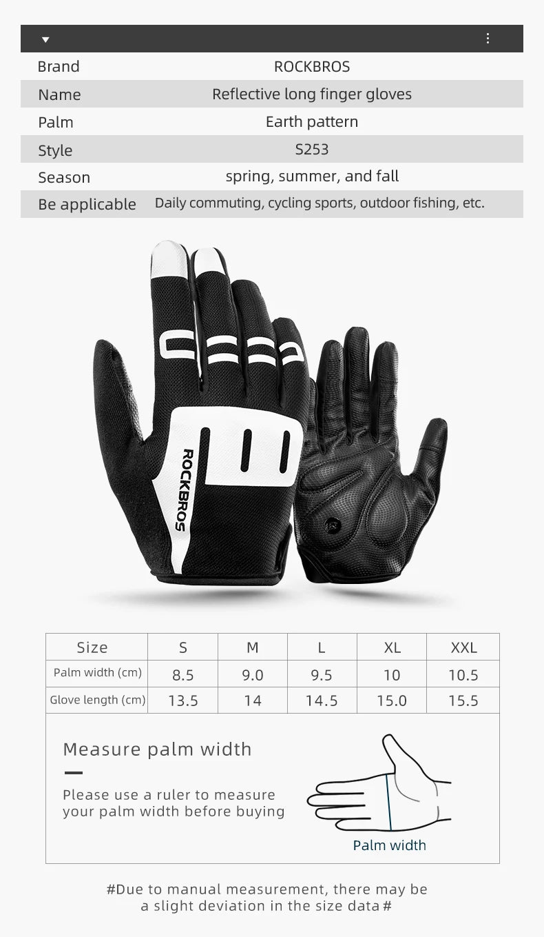 Gants  de sport ROCKBROS Tactiles Unisexes – Confort, Contrôle et Style pour Vos Aventures en Plein Air.