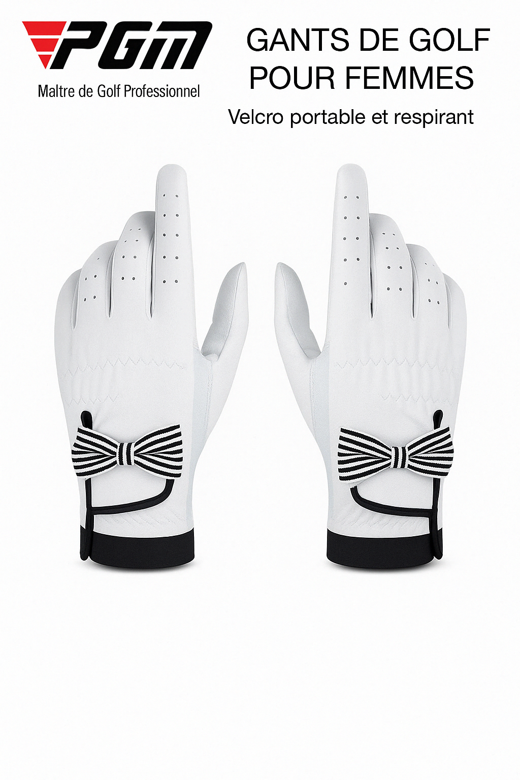 Gants de Golf Femme en Cuir Véritable – Élégance, Confort et Performance.