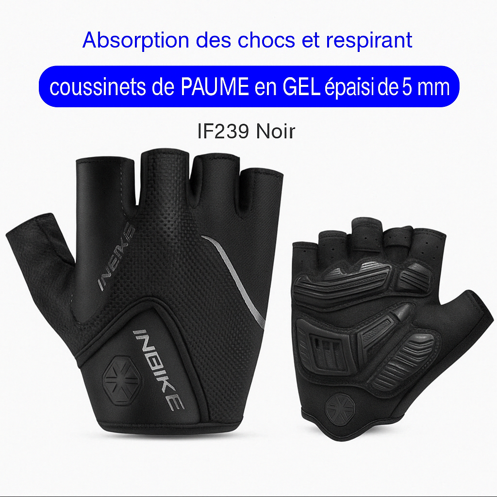 Gants de Sport INBIKE Demi-Doigts – Idéals pour Cyclisme, Fitness et Sports d'Été