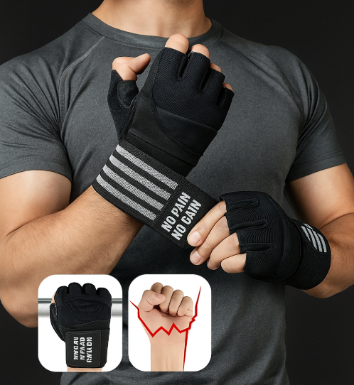 Gants d'Haltérophilie avec Support de Poignet – Performance et Protection