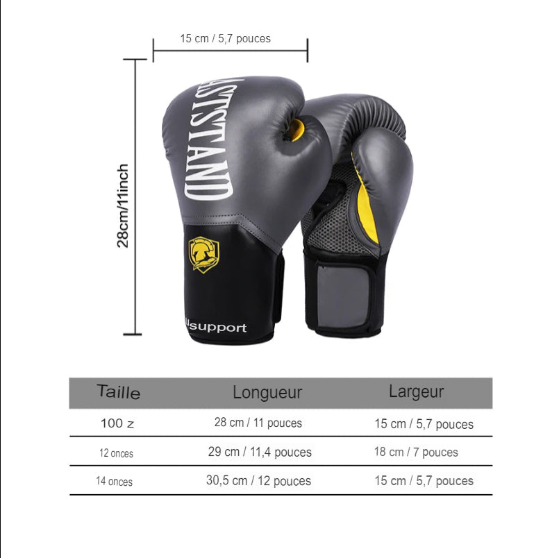 Gants de Boxe Professionnels – Entraînez-vous avec Puissance et Protection