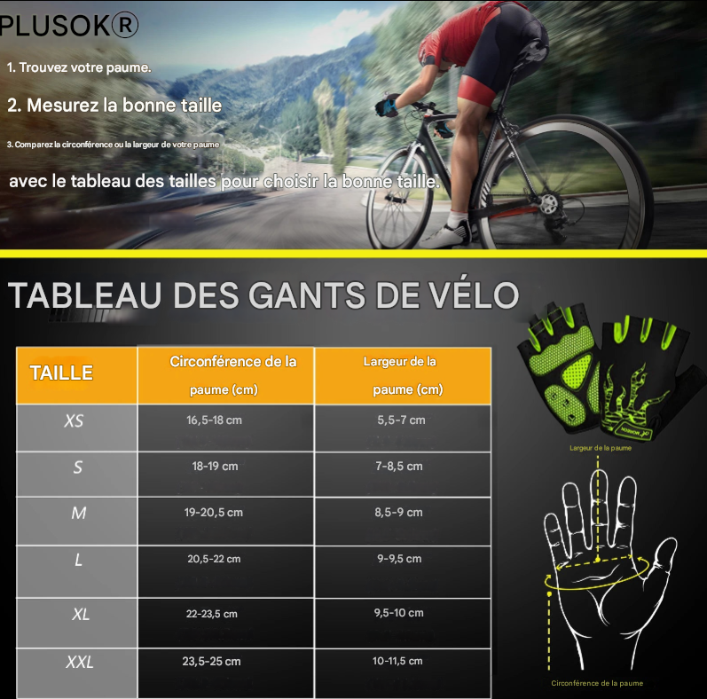 Gants Moreok de Fitness et de Vélo avec Coussin en GEL – Protection et Confort