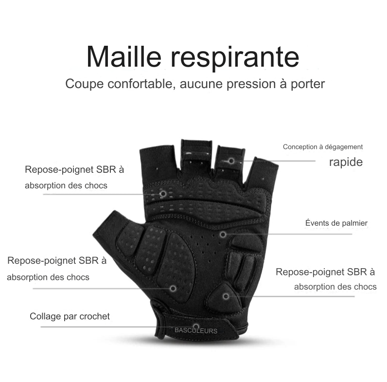 Gants de fitness et de sport Demi-Doigt ROCKBROS – Confort, Protection et Performance