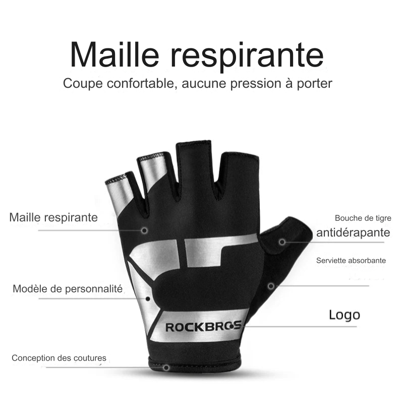 Gants de fitness et de sport Demi-Doigt ROCKBROS – Confort, Protection et Performance