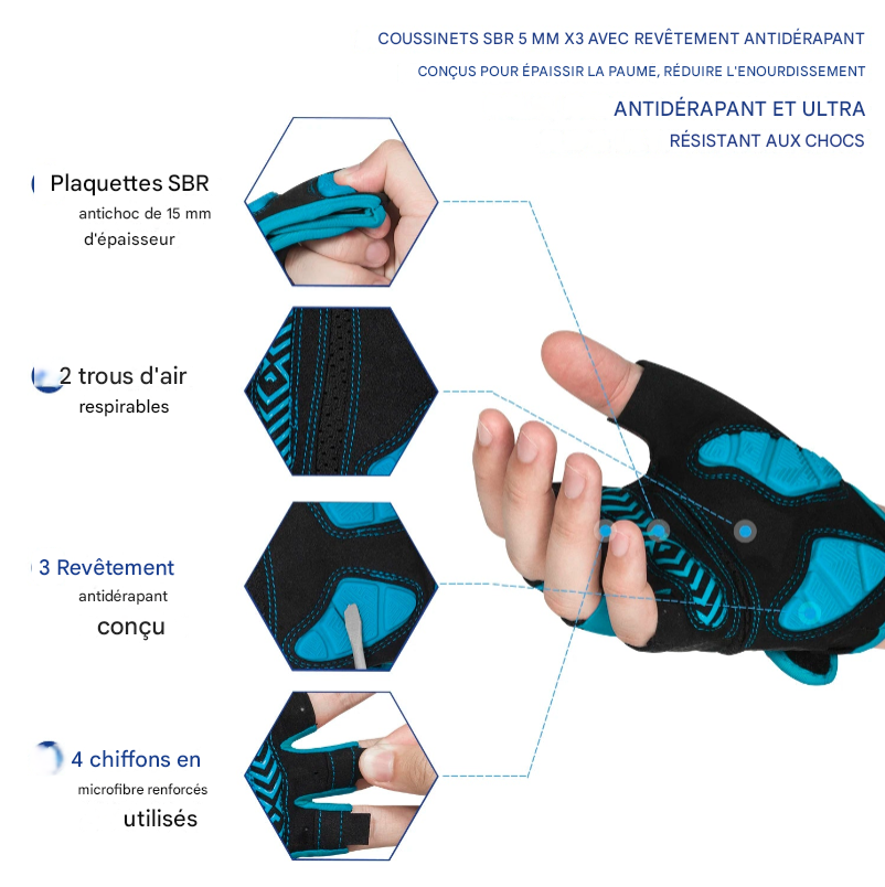 Gants de Fitness et de Sport  Demi-Doigts MOREOK- Performance, Style et Confort.