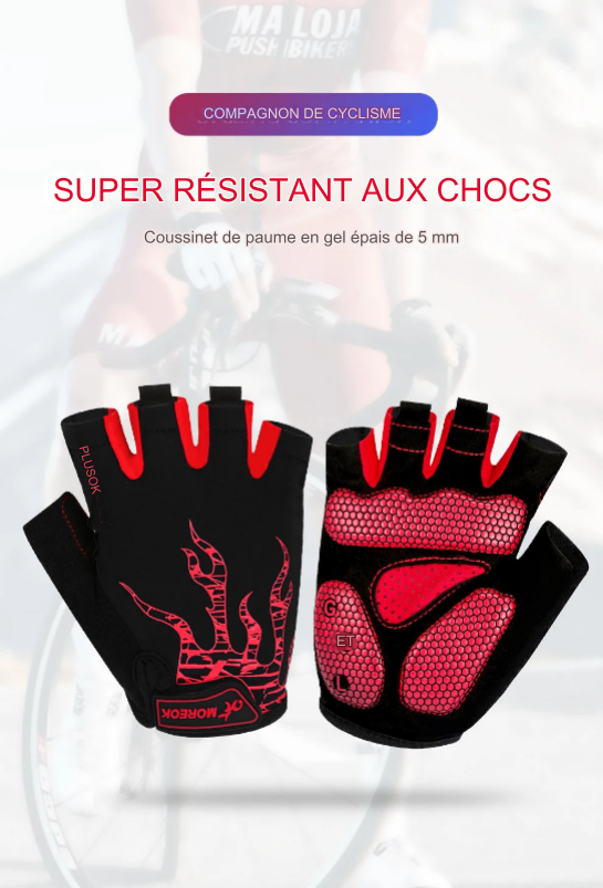 Gants Moreok de Fitness et de Vélo avec Coussin en GEL – Protection et Confort