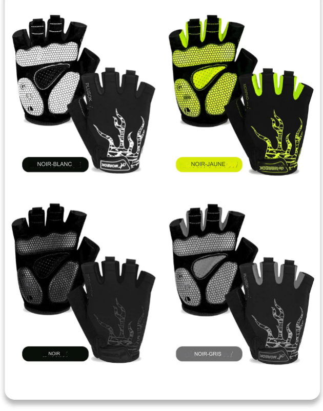 Gants Moreok de Fitness et de Vélo avec Coussin en GEL – Protection et Confort