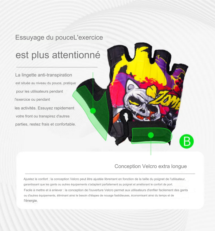 Gants de Fitness et de sport Demi-Doigt avec Coussinets en Silicone – Performance et Confort.