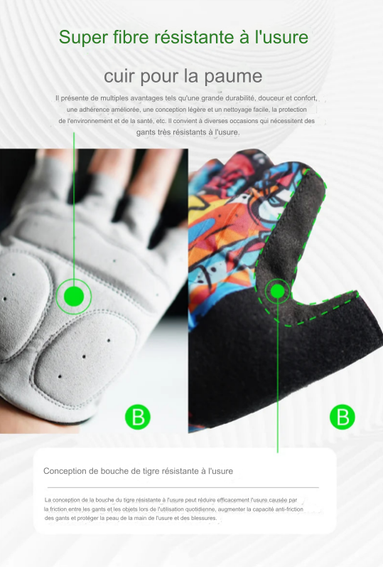 Gants de Fitness et de sport Demi-Doigt avec Coussinets en Silicone – Performance et Confort.