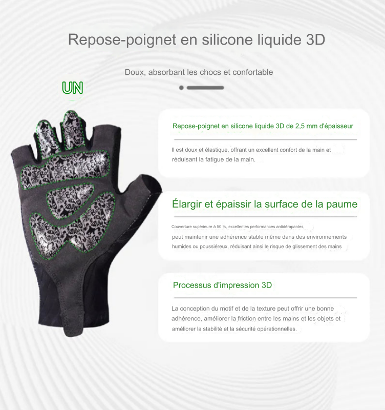 Gants de Fitness et de sport Demi-Doigt avec Coussinets en Silicone – Performance et Confort.