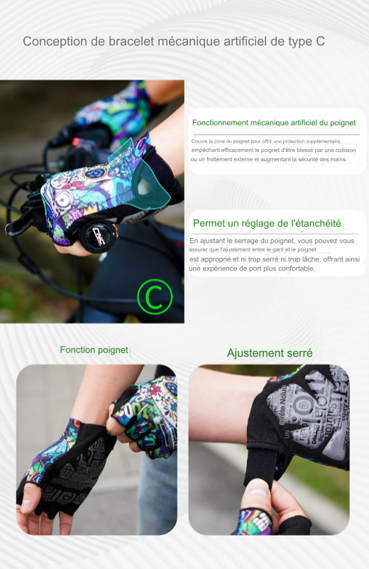 Gants de Fitness et de sport Demi-Doigt avec Coussinets en Silicone – Performance et Confort.