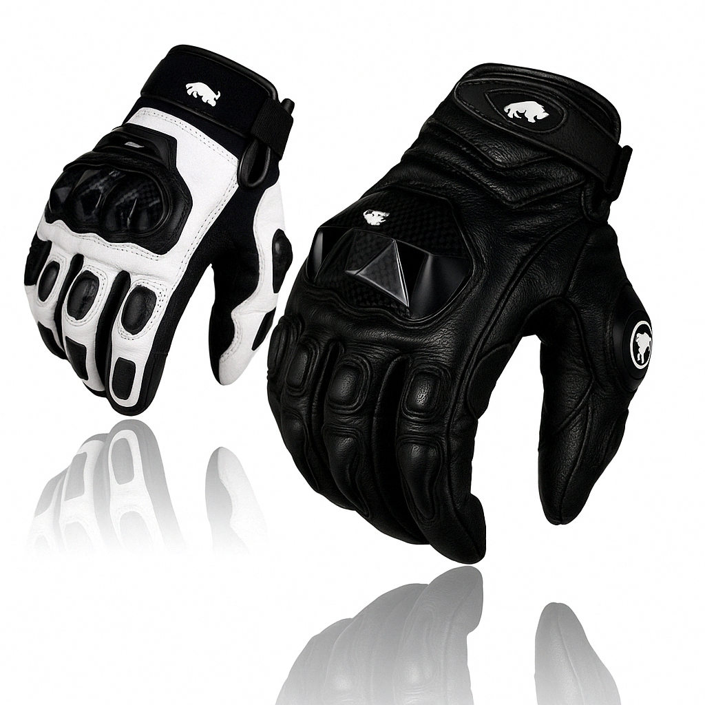 Gants Moto en Cuir avec Protection Carbone – Style, Sécurité et Confort