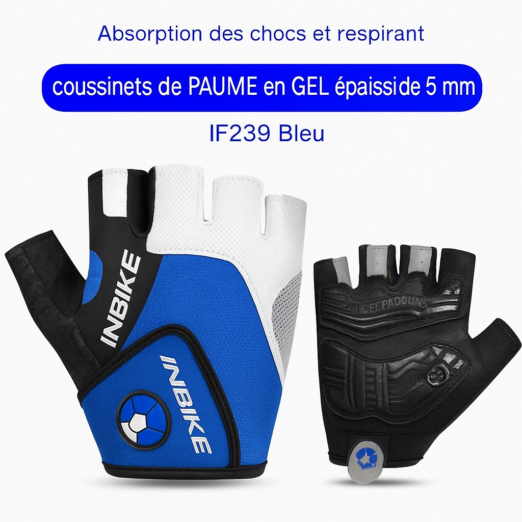 Gants de Sport INBIKE Demi-Doigts – Idéals pour Cyclisme, Fitness et Sports d'Été