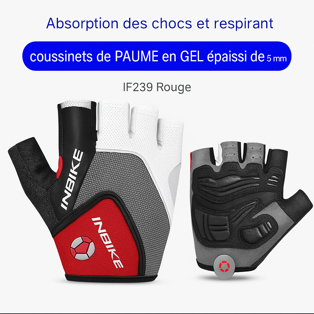 Gants de Sport INBIKE Demi-Doigts – Idéals pour Cyclisme, Fitness et Sports d'Été
